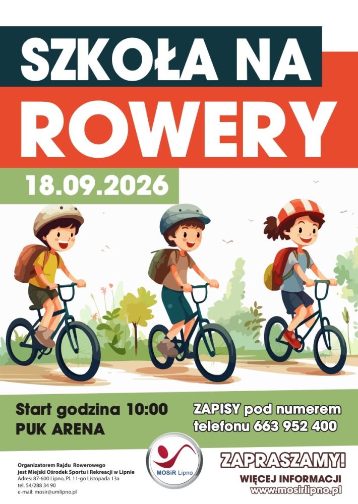 RAJD ROWEROWY - SZKOŁA NA ROWERY 18.09.2026