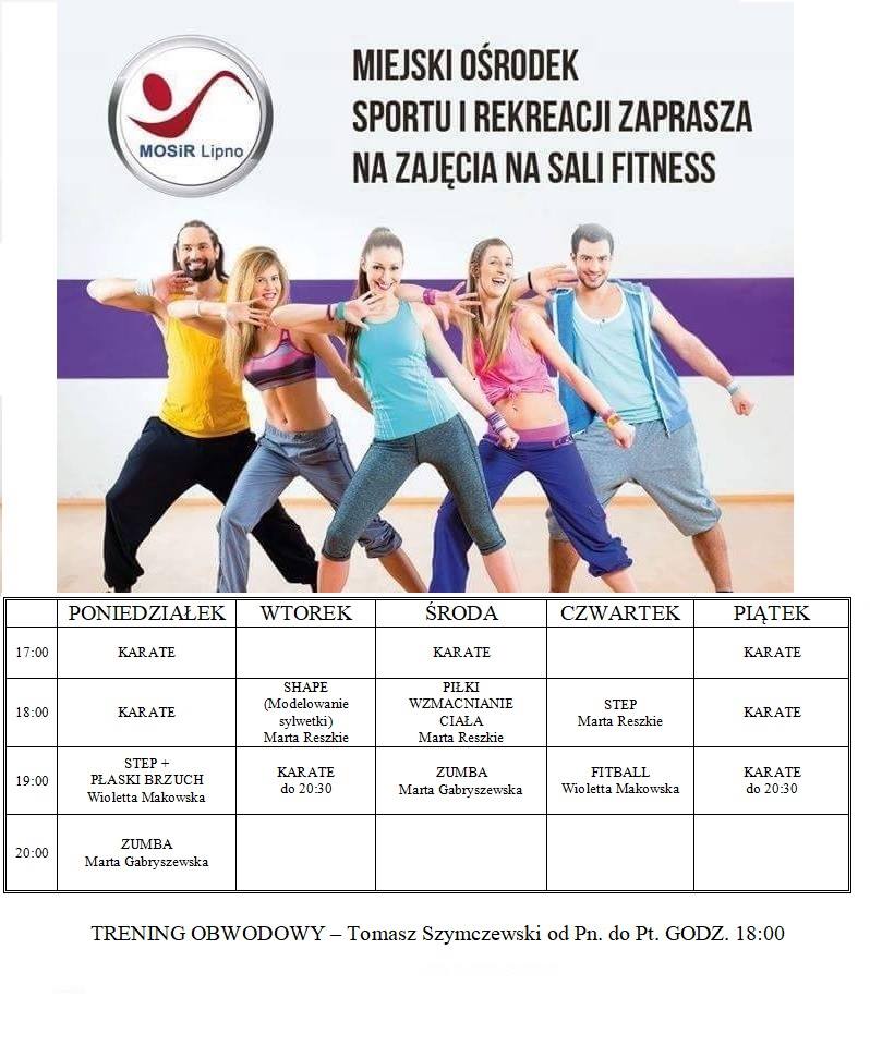 HARMONOGRAM NA SALI FITNESS
