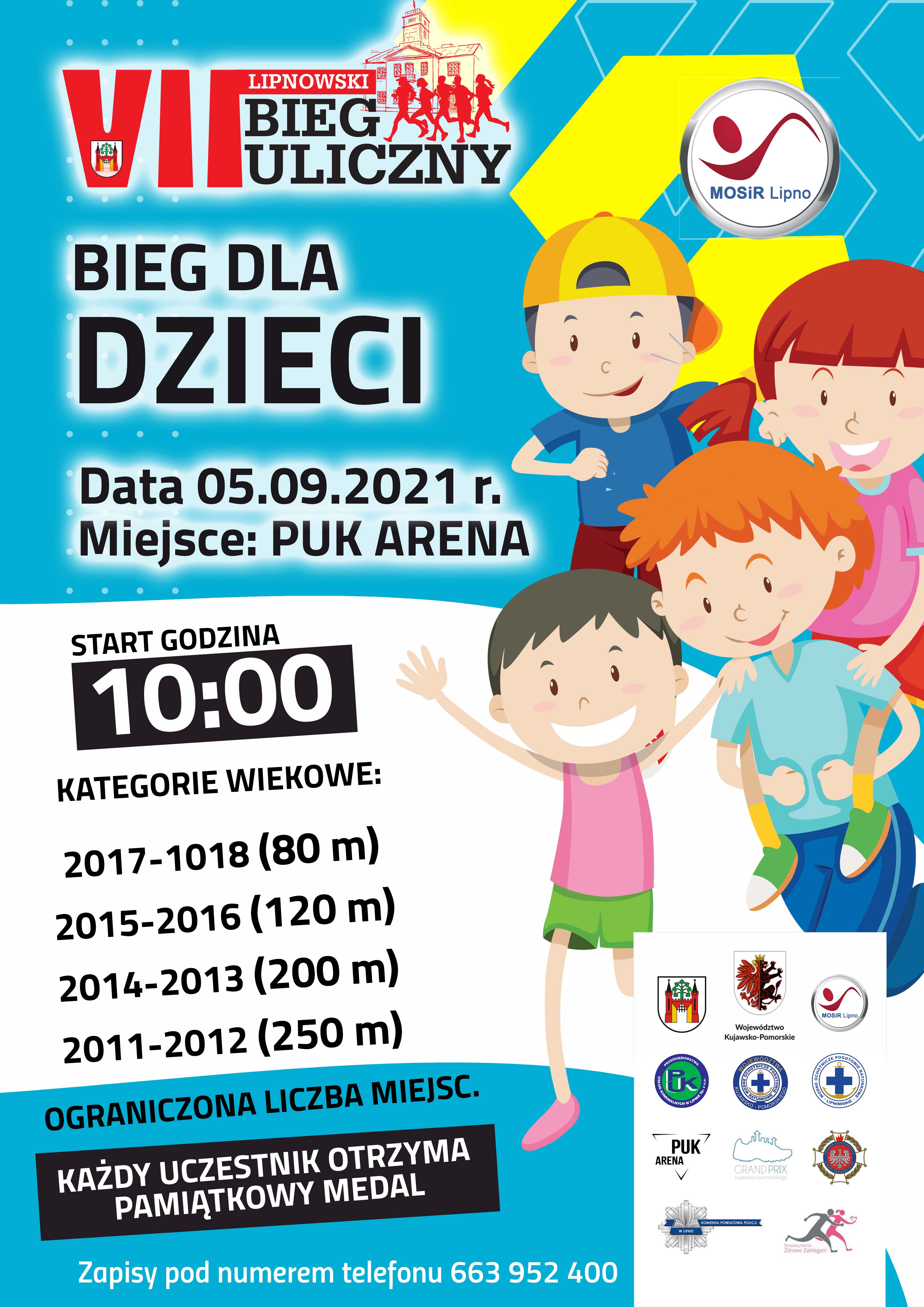 VII LIPNOWSKI BIEG ULICZNY - ZAPISY NA BIEGI DLA DZIECI