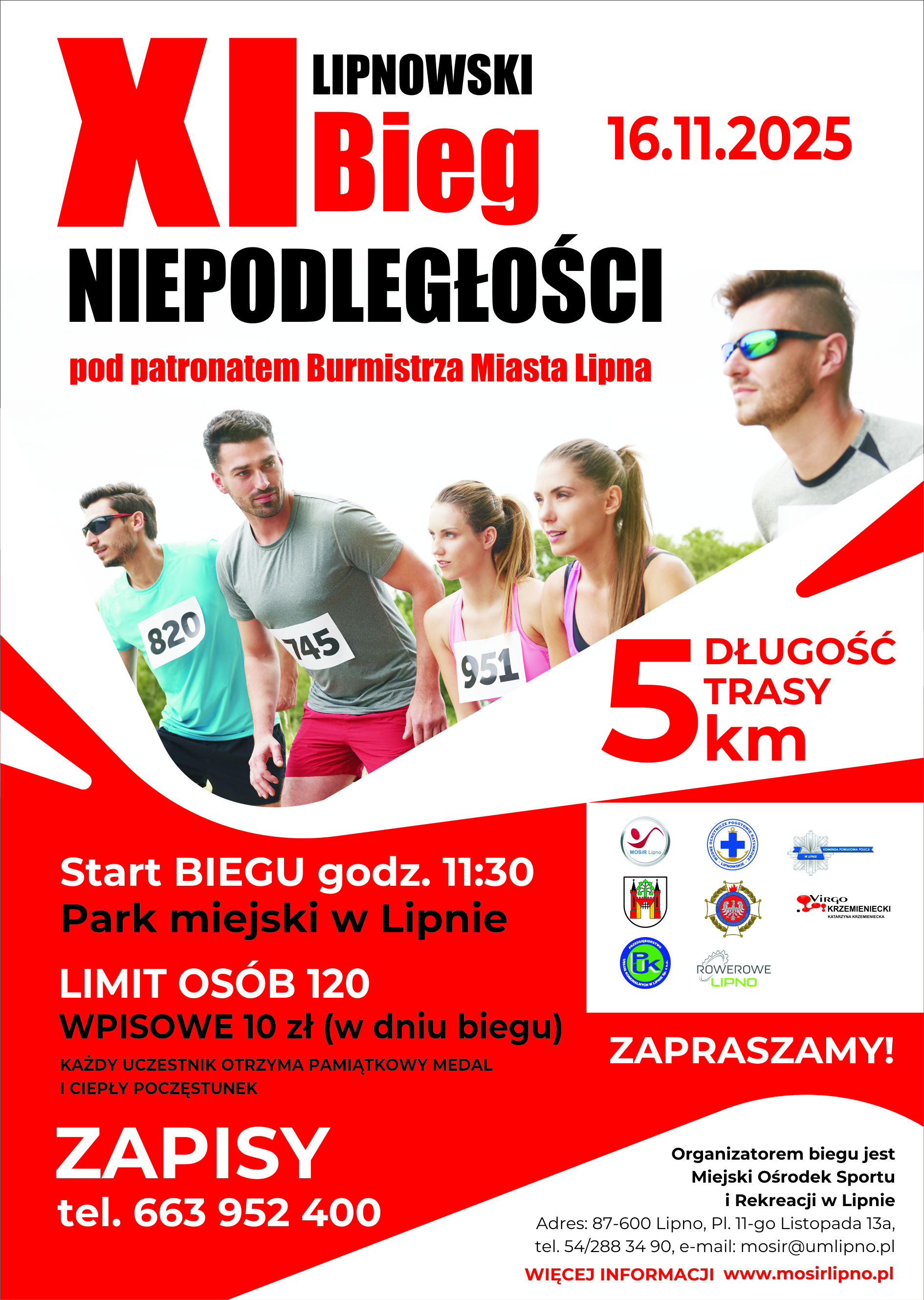XI LIPNOWSKI BIEG NIEPODLEGŁOŚCI 16.11.2025 - ZAPISY